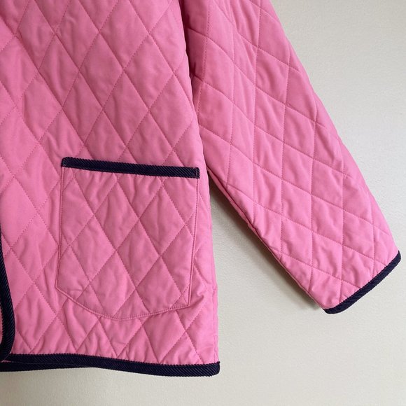 LL Bean pink corduroy girl quilted button jacket - Picture 4 of 8
